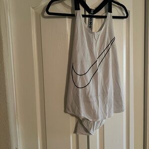Nike Women's White Tank with Black Swoosh